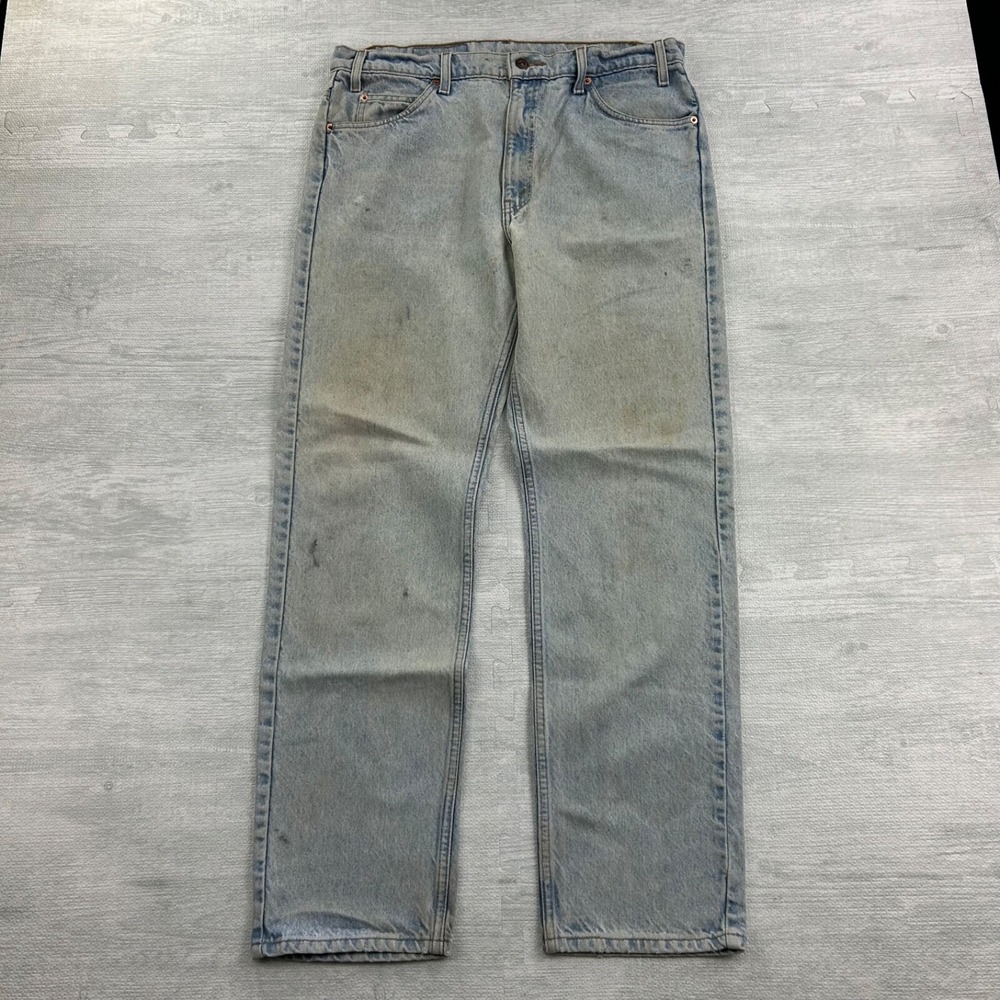 Vintage 90s Levis 505 Orange Tab Jeans Size 36x32 Blue Regular Fit Straight Leg